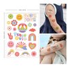 Cartoon Temporary Tattoos for Kids, 120 Pcs Glitter Styles | Flower Power Birthday Party Supplies, Smiley, Rainbow Arts and Crafts Tattoos Stickers for Girls Boys 559