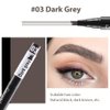 Kaely 2Pcs Dark Grey Microblading Eyebrow Pen Waterproof,Magic Eyebrow Pencil with Brow Brush,4 Tip Precise Eye Brow Pencils for Women Makeup,lapiz de cejas a prueba de agua,Sponge Head 03