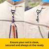 SF Strongest Magnetic Release Holder Keychain Fly Fishing Net Retractor Magnet Clip with Coiled Lanyard Carabiner - Black
