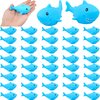 40 Pcs Mini Rubber Sharks Blue Shark Bath Toys Small Bathtub Sharks for Kids Shower Bathtub Decoration Summer Pool Party Supplies