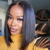 Julia Hair Bye Bye Knots Wig Wear and Go Glueless BOB Wig 7x5 HD Lace Front Wigs Pre plucked Pre Cut Hairline Human Hair Pre Bleached Invisible Knots Frontal Wig 180% Density 10 Inch…