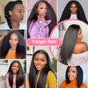 Yargel Hair 22 Inch Kinky Straight Clip in Hair Extensions for Black Women Yaki Straight Clip ins Full Head Seamless Synthetic Hair Pieces(2 pack)