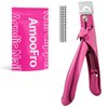 AmooFro Acrylic False Nail Clippers with Magnets Sizer, Tip Cutter for False Nails with Length Measurement, Adjustable Stainless Trimmer, Manicure Tool for Salon Home Art
