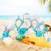 SuPoo 5th Birthday Girl Headband Mermaid Birthday Crown for Girls 5th Birthday Decorations for Girl Blue Small Hair Band Cute 5 Year Old Princess Tiara Birthday Party Decorations Accessory Gift