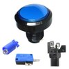 ZEZEFUFU 45MM Arcade LED Lights Push Button DIY Round Push Buttons with Microswitch for Arcade Video Games