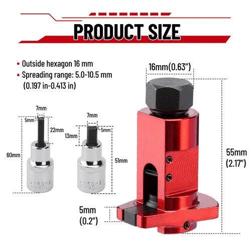 SPARKWHIZ Strut Spreader Tool, Suspension Strut Knuckle Spreader 5.0 – 10.5 mm + Suspension Strut Spreader Socket Tool