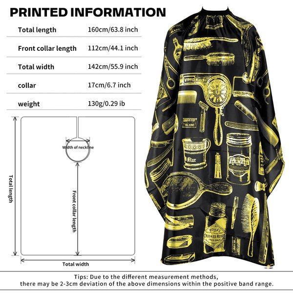 Barber Cape Hair Cutting Cape Waterproof Barber Cape for Men Haircut Cape Hair Cape for Haircuts Salon Cape Hair Cut Capes for Adults Barber Supplies Barber Accessories