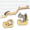 Sysmashing Hamster Suspension Bridge Toy，Small Animal Climbing Toys,Chinchilla Cage Natural Wood Flexible Platform Toy,Suitable for Hamsters, Chinchillas, Guinea Pigs, Birds, Small Animals
