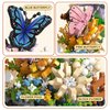 OLTLYUNH Flower Bouquet Building Set for Adult,Mini Plant Bonsai Tree Friend Set,Botanical Collection Gift for Kids,Home Decor Building Block, New Year Birthday Gift for Women Boys Girls(Butterfly)