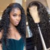ONECHULY Water Wave Lace Front Wigs 180% Density Pre Plucked with Baby Hair 13x4 Hd Transparent Water Wave Lace Front Wig 10A Unprocessed Virgin Human Hair 18Inch Glueless Water Curly Wave Lace Wigs