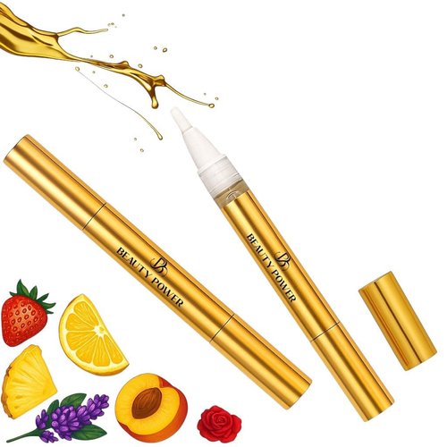 Beauty Power Nail Oil Cuticle Pen - Pineapple - Nail Strengthener & Growth Serum with Vitamin A, D, E, B5, Grapeseed & Natural Oils - Repair for Brittle, Peeling, Thin Nails - Twist Brush Pen