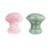 Jovivi 2pcs Natural Rose Quartz/Green Aventurine Mushroom-Shape Gua Sha Guasha Scraping Massage Tool Sets Board for Spa Relaxing Meditation