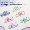 MIZHSE Cat Eye Gel Nail Polish Moonlight 6 Colors Ceramic Magnetic Gel Polish Set with Magnet Stick Crystal Silver Champagne Pink Green Blue Purple Magnetic French Gel Nail Polish Kit Gift Set