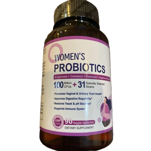 SPIRIT OF ART Women's Probiotic Capsules, 90 Ct, 45-Day Supply, Vaginal pH Balance, Odor Removal, Yeast Health, 100 Billion CFU, D-Mannose, Cranberry, Vegan, Non-GMO