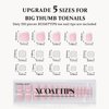 btartboxnails XCOATTIPS Toe Nail Tips - Upgrade Bigger Size French Tip Press On Toenails for Women, Pink Soft Gel Toenail Press Ons, 150pcs Soak Off Fake Toe Nails