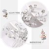 Jeairts Rhinestone Bridal Hair Comb Crystal Wedding Hair Pieces Sparkly Brides Headpiece Hair Dress Decorative Wedding Hair Accessories for Brides and Bridesmaids (1-Silver)