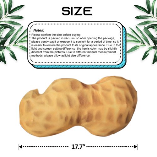 zxmbeddings 17.7”Peanut Stuffed Animal Plush 3D Simulation Vegetable Throw Pillow Toy