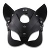 Bulex Woman Leather Cat Mask Costume Bunny Fox Cat Women Masquerade Masks,Animal Half Face Mask Cosplay Halloween Party Ladies, 8.7*7.5 IN, A.black-cat-mask-2