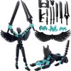 masijssa T13 Action Figures Set (Assembly Completed) Dummy 13 Titan 13 Robot Action Figure 3D Printed Robo Multi-Jointed Movable Action Figure Toy with Full Articulation (Black Blue Figure + Dog)