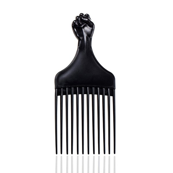 Soft 'N Style Black Afro Comb, Hair Pick for Curly Hair, Plastic Afro Pick for Women and Men, Detangle Wig Braid Hair Styling Comb, Hair Pick Comb for Styling, Curly Hair Comb