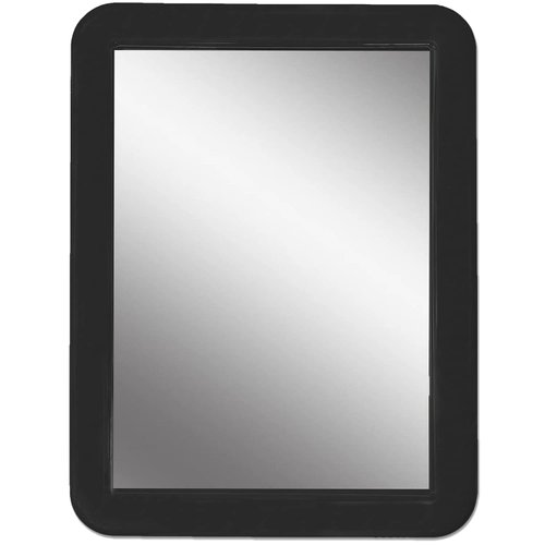 CEREM Magnetic Mirror for Locker, 5x7 inch - Black Framed Real Glass Make-up Mirror - Locker Accessory for School, Home, Gym, Office