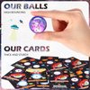 Hungdao 28 Pcs Valentine's Day Gift Card with Space Bouncy Balls Bulk Valentine's Greeting Cards Bouncing Ball Favors for Valentine School Classroom Exchange Gift
