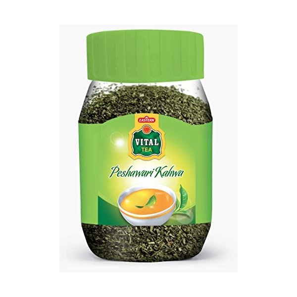 Peshawari Kahwa Tea- Jar of 220g, Flavourful Taste of Green Tea and Loose Leaf Tea, Freshly and Carefully Packed with Heritage Taste of Peshawari Kahwa, Aromatic Green Tea Loose Leaf