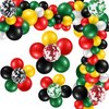 111 PCS Black Red Green and Yellow Balloon Garland Arch Kit for Juneteenth Decorations African American Holiday Celebration Graduation Mexican Party Supplies