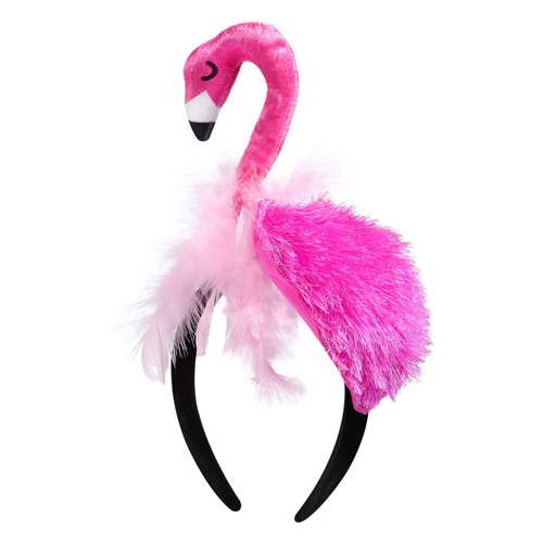 Didiseaon Flamingo Headband for Women Hawaii Flamingo Headdress Cute Flamingo Hair Hoop for Carnival Tropical Summer Beach Party Supplies