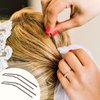 24 Pcs U Shaped Hair Pins Ballet Bobby Pins U Pin Hair Styling Pins Bobby Pins for Updo with Storage Box Metal U Bun Hair Forks for Women Girls Thick Thin Long Curly Hair(Brown, 3 Inch)