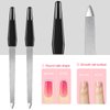 12 Pcs Metal Nail File 6.7 Inch Nail File Stainless Steel Nail File Double Sides Metal Sapphire File with Anti Slip Handle Fingernails Toenails Manicure File for Woman and Men (Black)