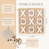 WOOBLI Tic Tac Toe Game, Versatile Boho Neutral Wood Tic Tac Toe Board for Classic Two Person Games, 8.63 Inches Tic Tac Toe Coffee Table Decor with Easel, Unique Gifts or Home Decor
