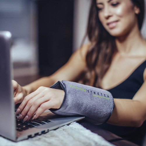 THERMA-STRETCH Wrist Heating Pad – Microwaveable Joint Wrap for Arthritis, Carpal Tunnel, Tendinitis, Pain Relief – Natural, Adjustable and Stretchable Therapy that STAYS