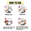 IMSOHOT Medium Press on Nails Coffin Laser Fake Nails Glossy Purple Gradient Glue on Nails Full Cover Chrome Ballerina Acrylic False Nails Glue Stick on Nails for Women 24PCS