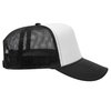 OTTO Polyester Foam Front 5 Panel High Crown Mesh Back Trucker Hat - Blk/Wht/Blk
