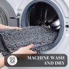 SONORO KATE Bathroom Rug 32"×20", Non-Slip Bath Mat,Soft Cozy Shaggy Thick Chenille Bath Rugs for Bathroom,Plush Rugs for Bathtubs,Water Absorbent Rain Showers and Under The Sink (Dark Grey)