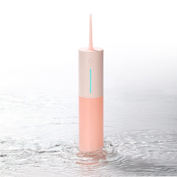 Cordless Water Flosser, Professional Dental Oral Irrigator with Adjustable Stepless Press, Portable Water Teeth Cleaner Picks for Home Travel (Pink)