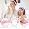 Wecoe 2pcs Skincare Headband For Washing Face Makeup Spa Headband Face Wash Headband Cute Pink Purple Puffy Sponge Bubble Headband Hair Accessories For Women Girls Kids Teens Gifts