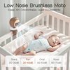 KinYiLO Cute Stroller Fan Clip On for Baby, Portable Baby Stroller Fans Bladeless, 4 Speeds Auto Oscillating, 4000mAh Rechargeable Battery Powered, Flexible Tripod Small Cooling Fan for Crib/Car seat