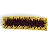 Red and Gold Toned Hair Clip Barrette Modern Seed Beaded French Accessory Authentic Handmade