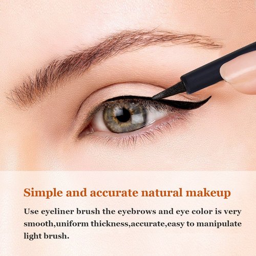 Bysiter Disposable Eyeliner Brush Eye shadow Applicator Fine Point Eye Liner Pens Lip Liner brushs Cosmetic Wands Makeup Tool set，200pcs (Black)