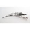 Silver alligator flower and leaf hair claw clip with clear and ab crystals
