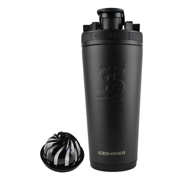 Ice Shaker 26Oz Black Stainless Steel Protein Shaker, Leak-Proof, Insulated Reusable Gym Water Bottle, As Seen on Shark Tank