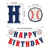 Happy Birthday Banner Baseball,Navy Blue,Red,White,Baseball Birthday Party Decorations