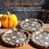 Confettiville Thanksgiving Paper Plates, 50-Count Disposable Thanksgiving Dinner Plates, Scalloped, Party Supplies, Pumpkins, Slate Grey