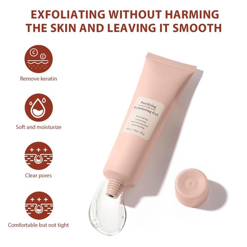 2PCS Quarxery Purifying Exfoliating Gel, Facial Exfoliator Cleanser, Exfoliating Face Scrub, Exfoliating Gel Scrub for Face, Gentle Exfoliating Facial Cleanser for All Skin Types, Cleans Dirt & Oils