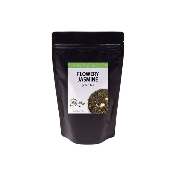 Flowery Jasmine, Loose Leaf Green Tea - Caffeinated | bulk 8oz, 80-100 cups | The Spice Hut, First Sip of Tea