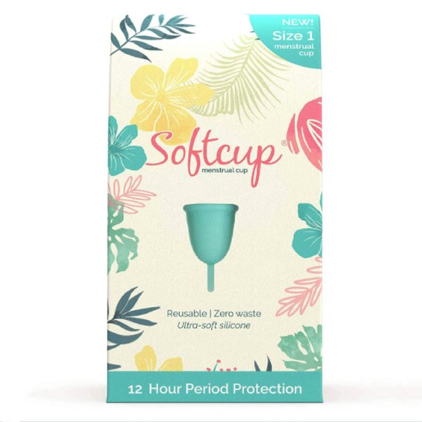 Softcup Menstrual Cup | Reusable Period Cup | Ultra-Soft Medical-Grade Silicone | Leak-Free, 12-Hour Wear | Made in The USA (Size 1)