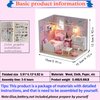 Dollhouse Miniature DIY Kit with Decoration Furniture and LED Lights, Handmade 3D Miniature Dollhouse with Tools and Cover, DIY Wooden Dollhouse with English Instructions (Sunshine Princess Style)