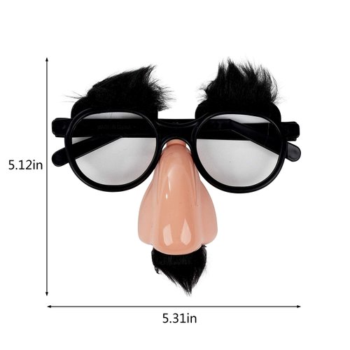 PPXMEEUDC 12 PCS Disguise Glasses with Funny Nose Funny Glasses with Eyebrows and Mustache Perfect Party Favors for Costume Halloween and Birthday Parties